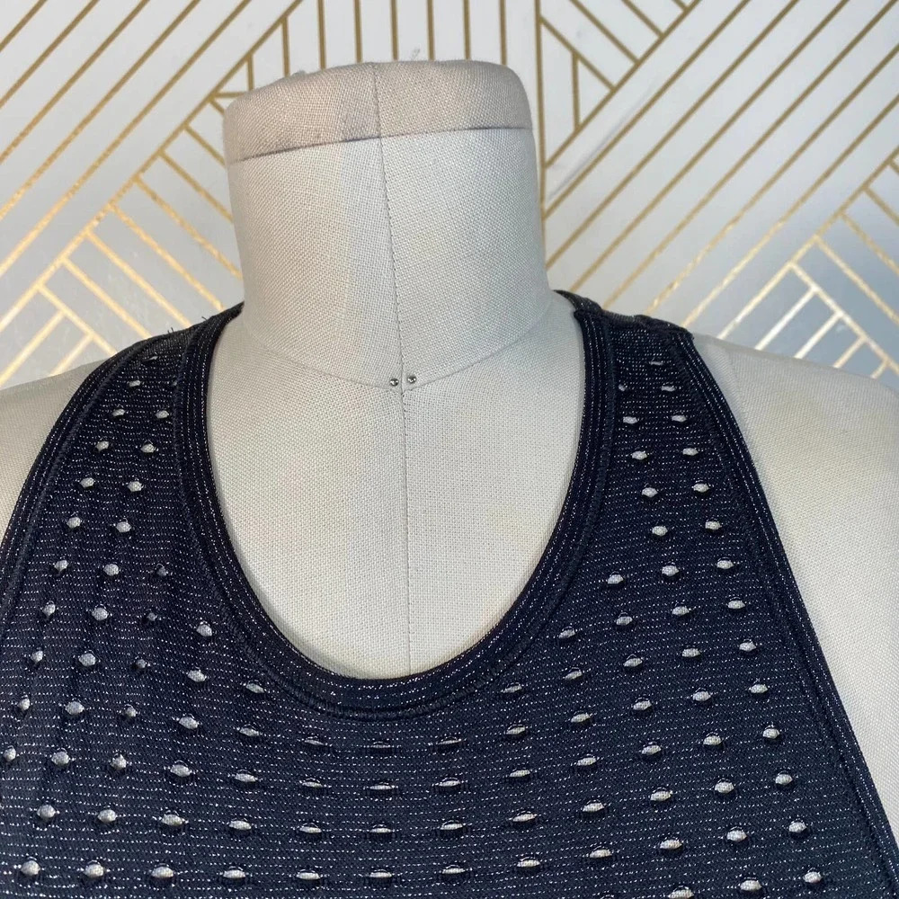 Good American Seamless Lurex Stripe‎ Bra in Black - Picture 3 of 11